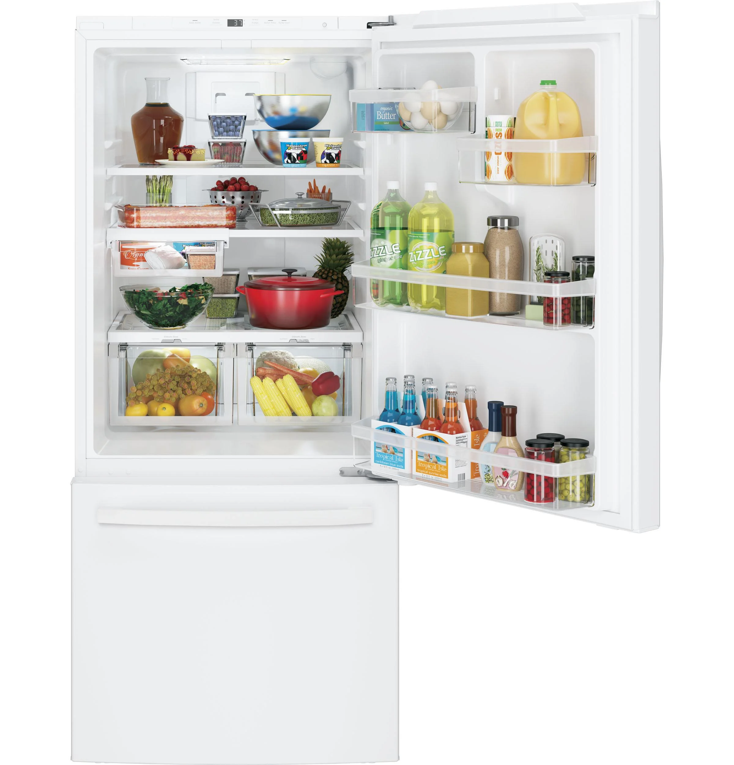 GE APPLIANCES GDE21EGKWW bottom freezer freestanding refrigerator