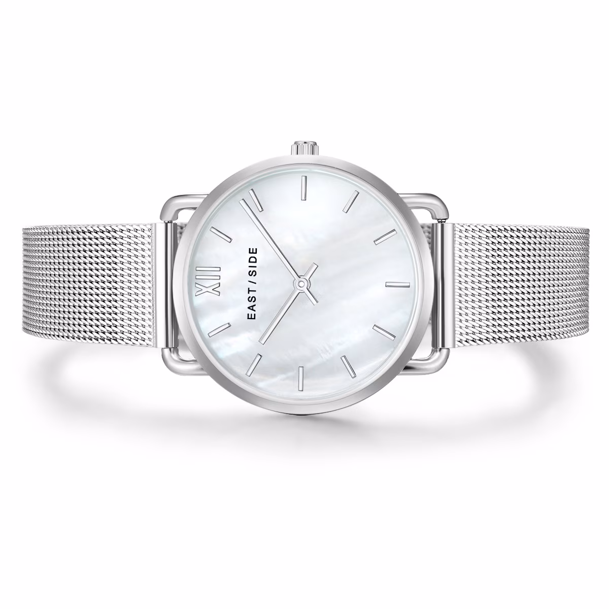 Quarzuhr Pearl Moon in Silber Edelstahl in Silber