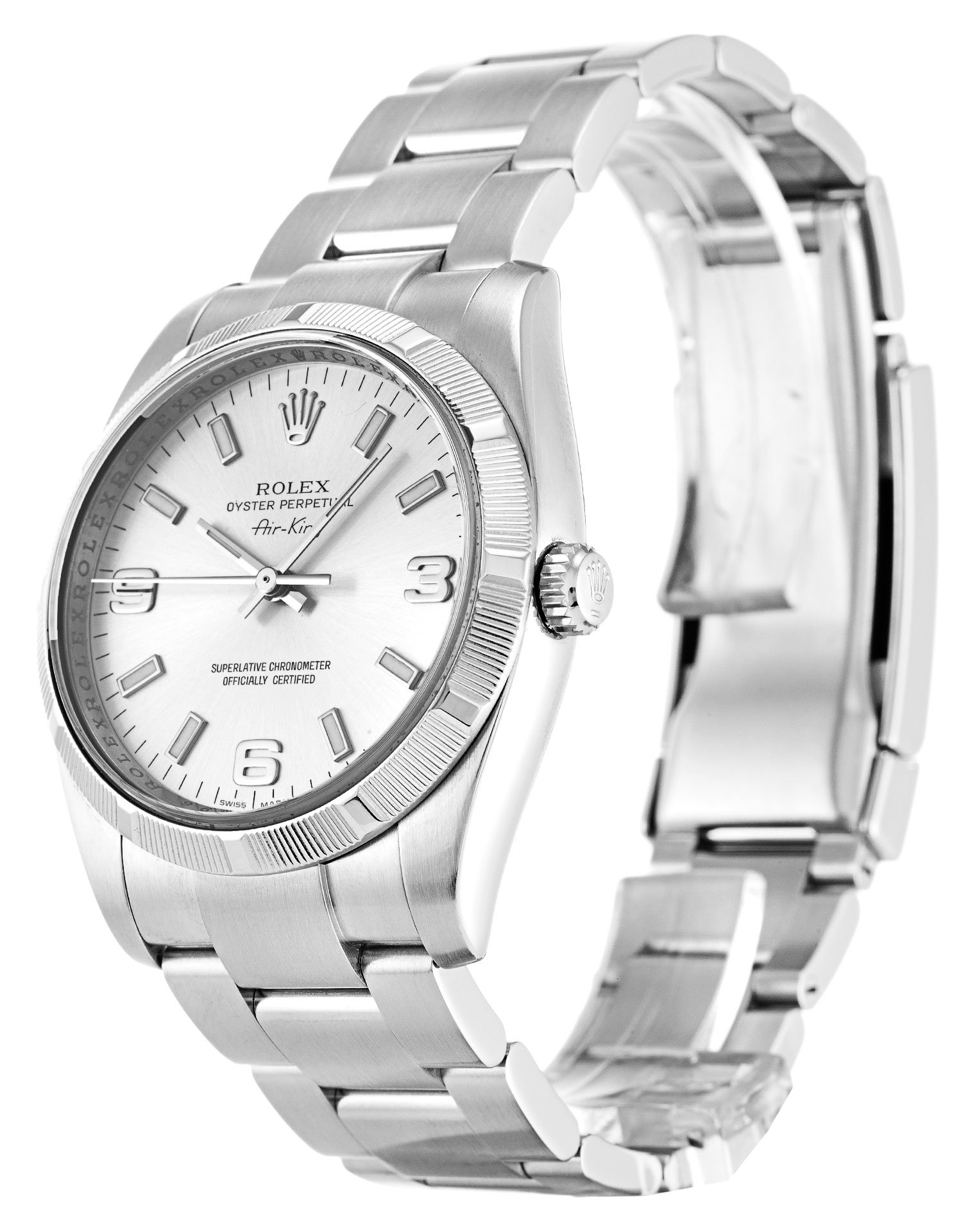Rolex Air-King Silver Quarter Arabic 114210