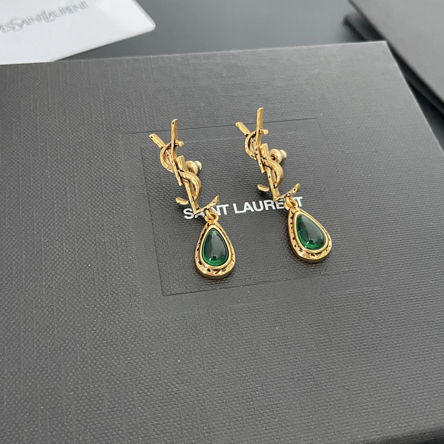 YSL Cassandre Monogram Drop Earrings