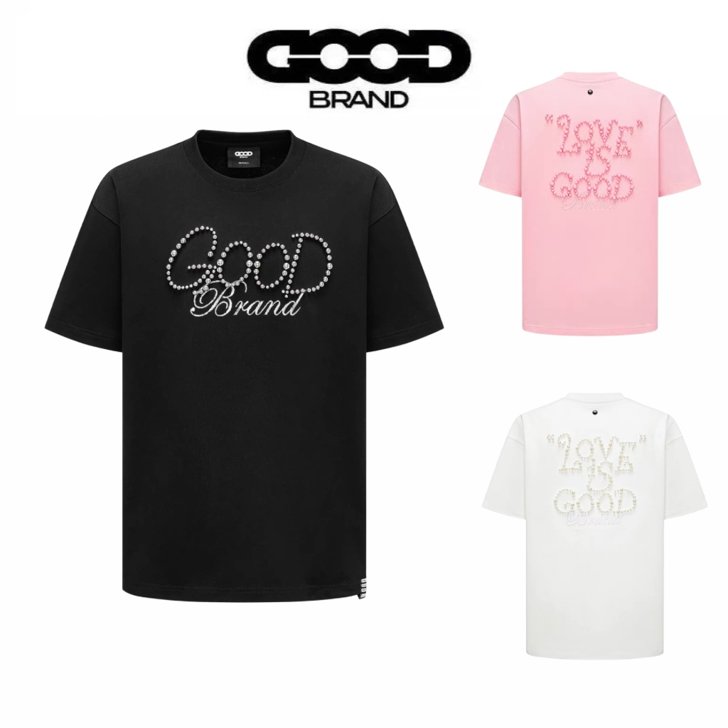 Goodbrand Pearl Rhinestone Logo T-Shirt