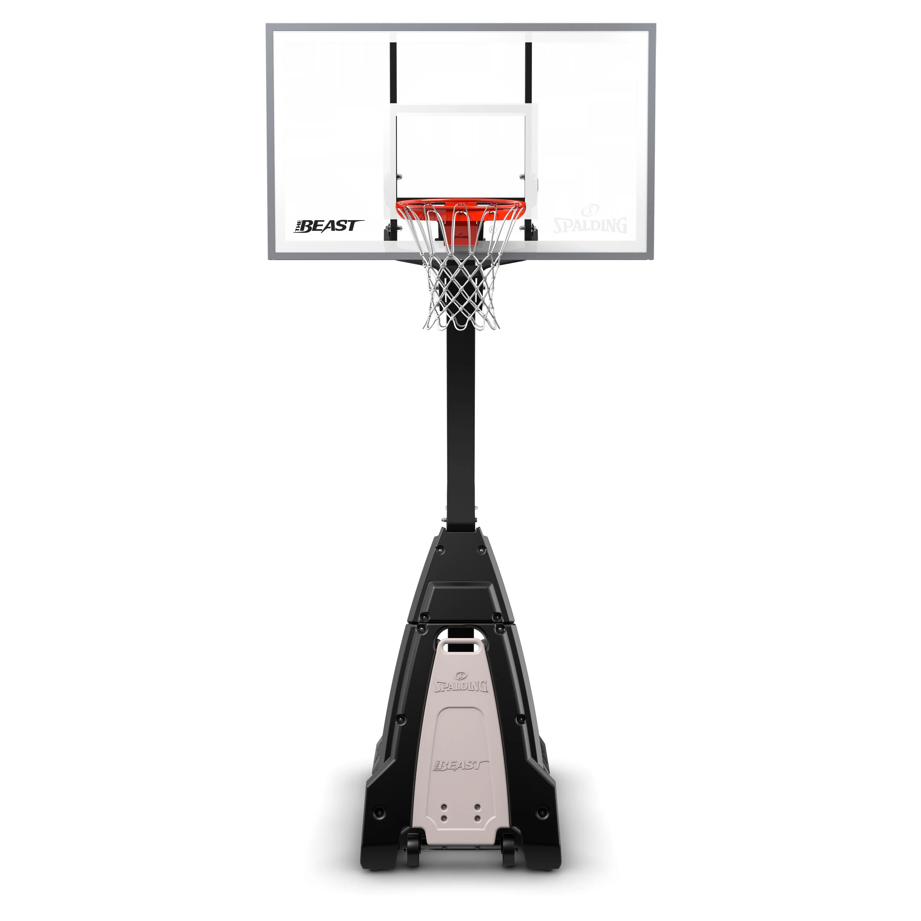 Spalding the Beast 7.5ft - 10ft Adjustable Height 60" Glass Portable Basketball System (Adult)