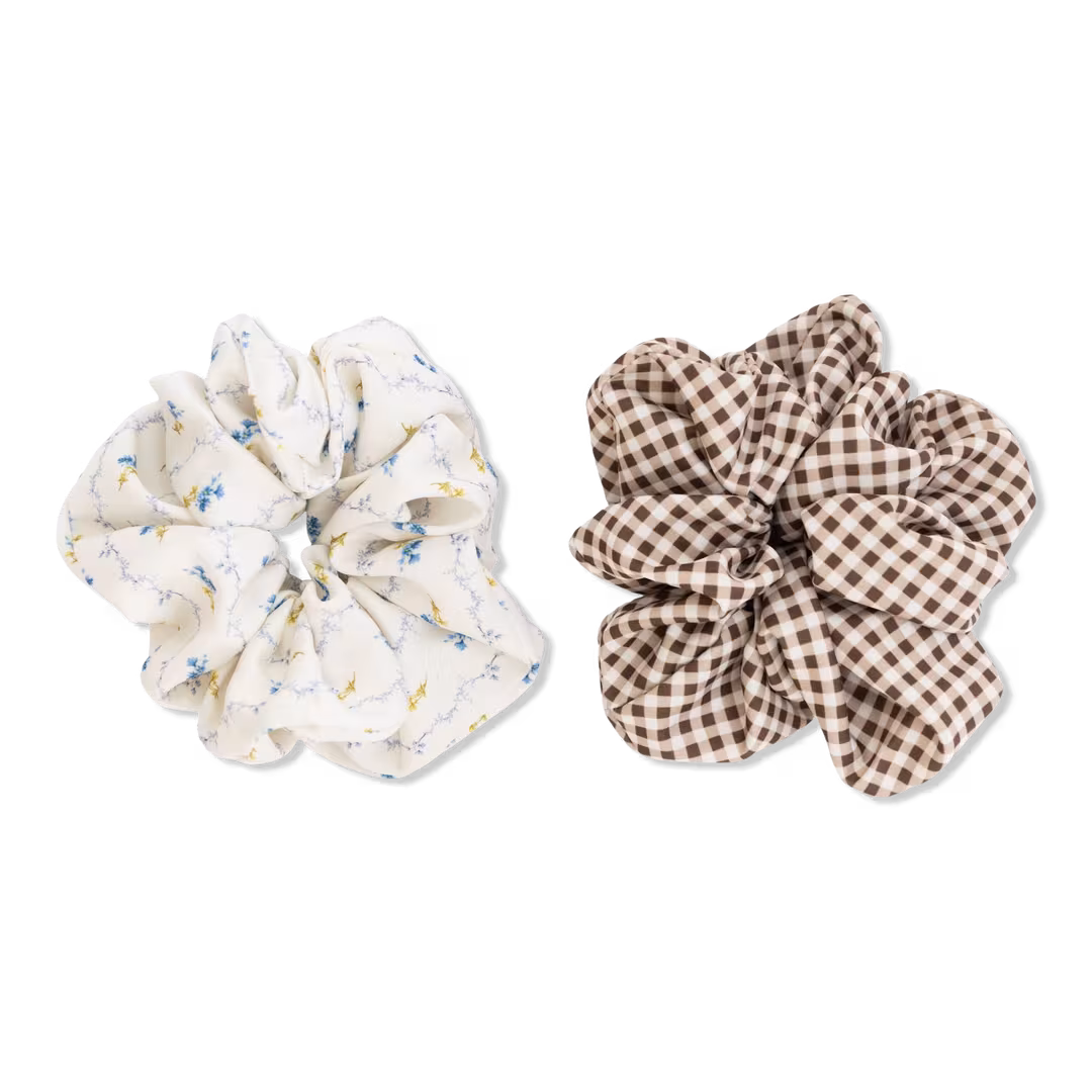 Wet Brush  Wet Brush x Hill House Bluebell Waltz and Brown Gingham Large Satin Scrunchies 2ct
