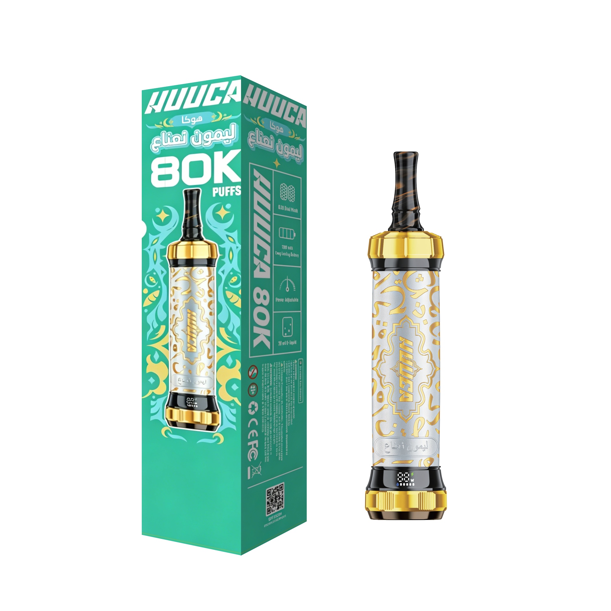 HUUCA 80K Puffs 3mg Rechargeable DTL Hookah Pen