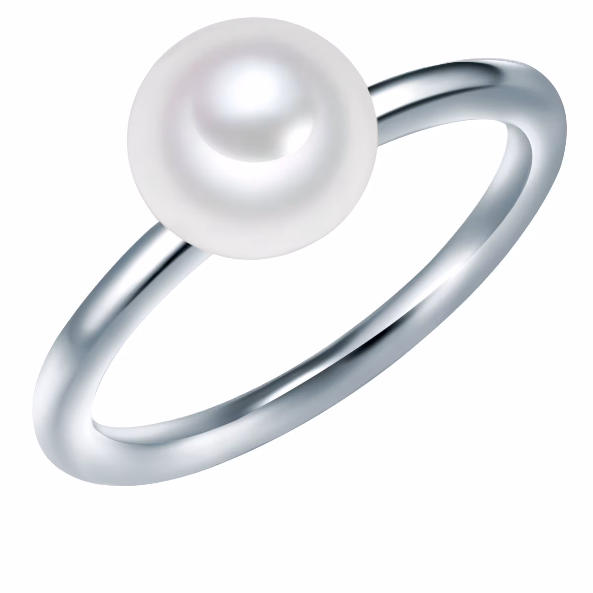 Ring Sterling Silber Süßwasser-Zuchtperle in Silber