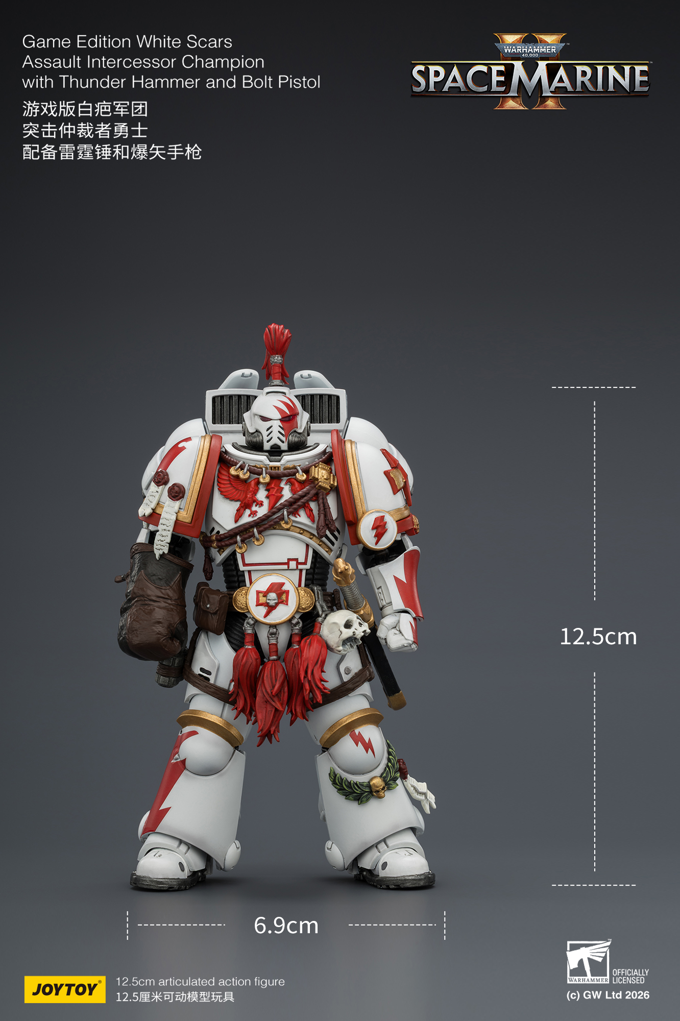 JOYTOY JT04407 Warhammer 40k 1: 18 White Scars Assault Intercessor Champion - JOYTOY WORLD