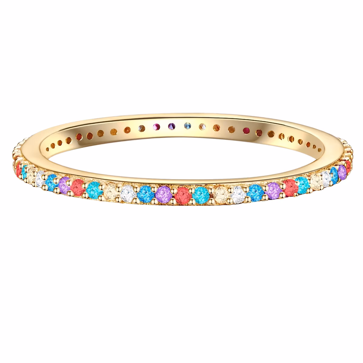 Ring Sterling Silber Zirkonia in Gelbgold