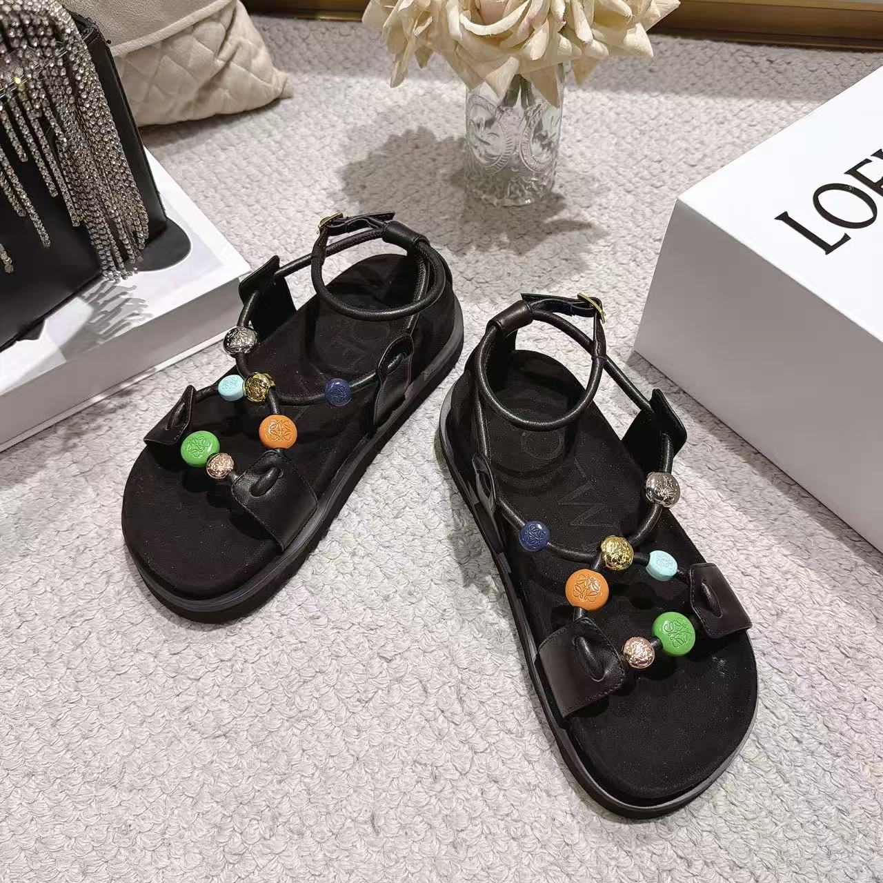 Loewe Shoes Spring/Summer New Color Buckle Thick Bottom Sandals