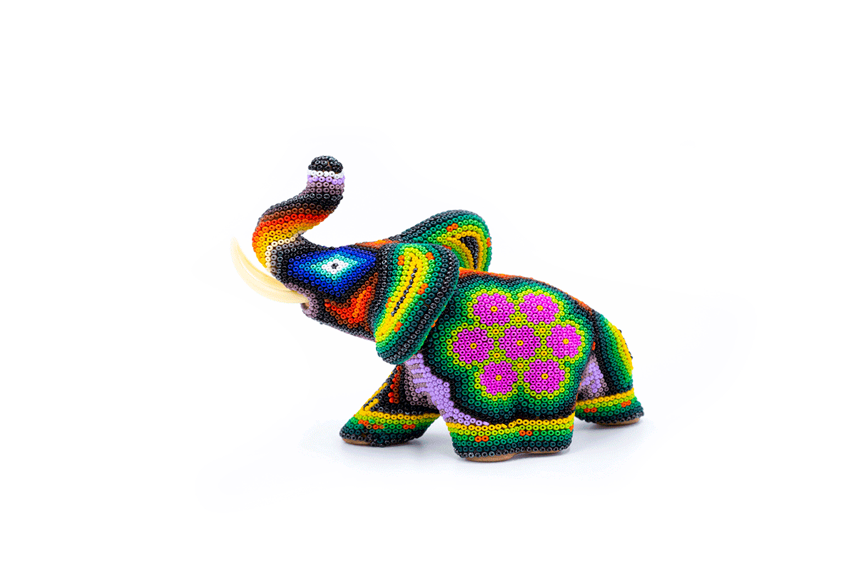 Elefante Pequeño - Obra de Arte Huichol