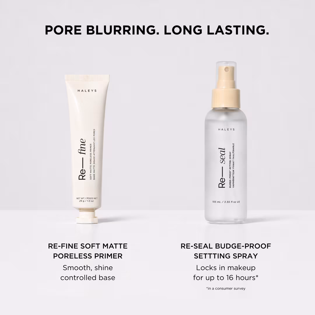 HALEYS Beauty  Pore-Blurring Primer + Mattifying Setting Spray Duo