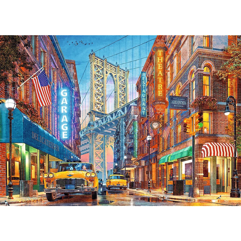 Puzzle 500 El. Premium Plus Quality, Mistrzostwa Europy, Tea Time: Widok Na Manhattan Bridge