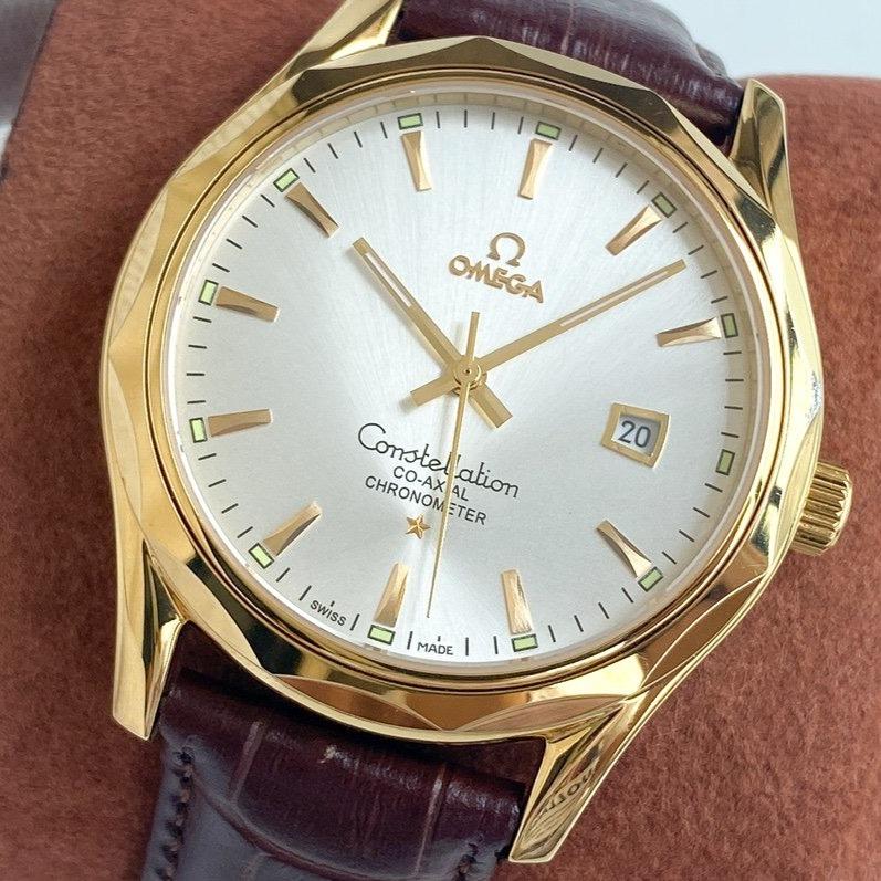 Omega Watch CONSTELLATION 40 GOLD CASE LEATHER STRAP