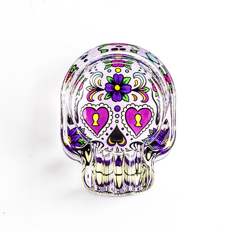 Skull Glass Cigarette Ashtray (Random Pattern)