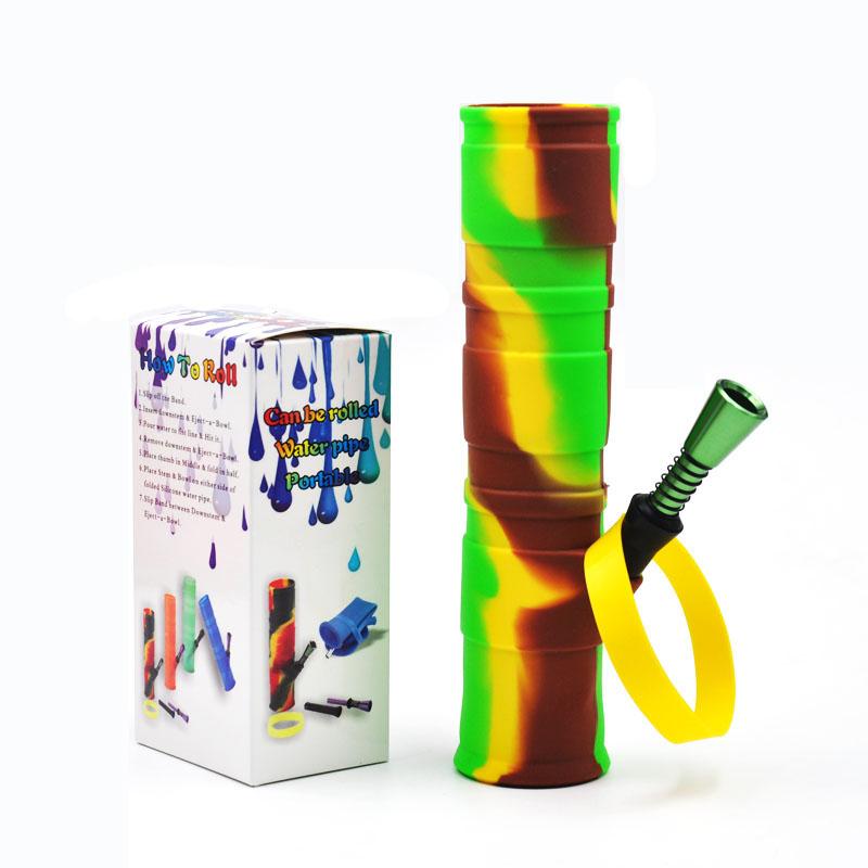 7.8â€?Foldable Silicone Camouflage Bong