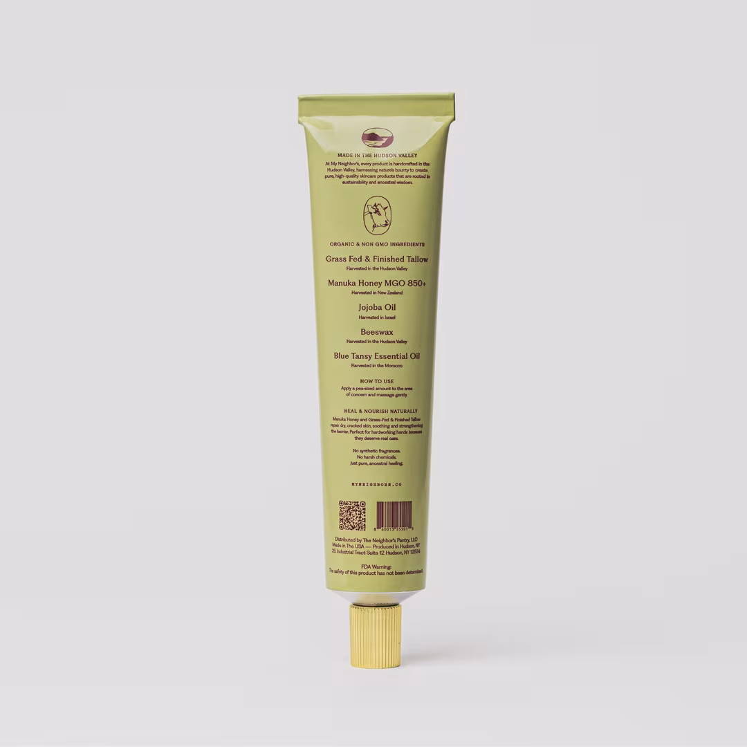 My Neighbor's Tallow  Blue Tansy Manuka Honey & Tallow Hand Balm