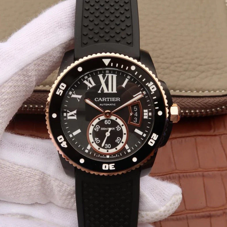 Cartier Watch CALIBRE DIVER 42 AUTOMATIC BLACK CASE BLACK DIAL
