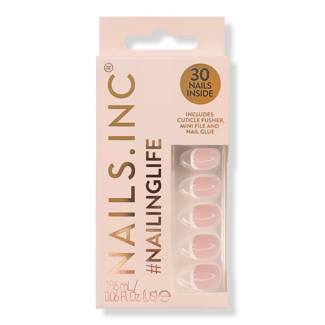 Nails Inc.  NailingLife Classic Kim Classic French Tip Square-Shaped Press-On Nails