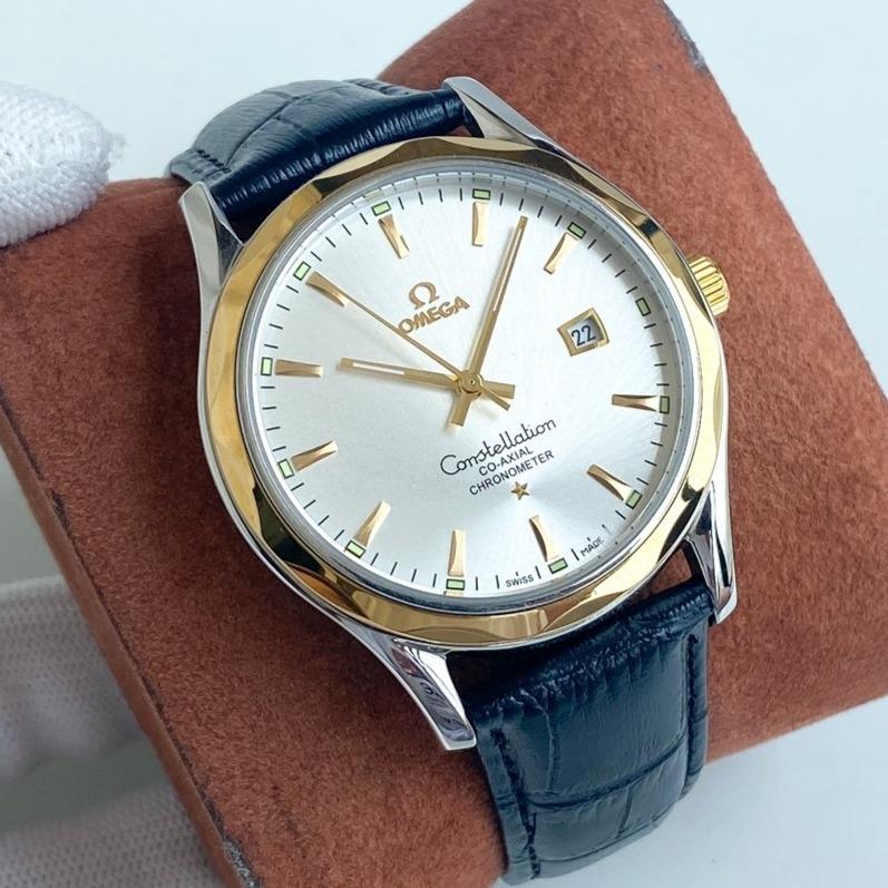 Omega Watch CONSTELLATION 40 GOLD CASE LEATHER STRAP