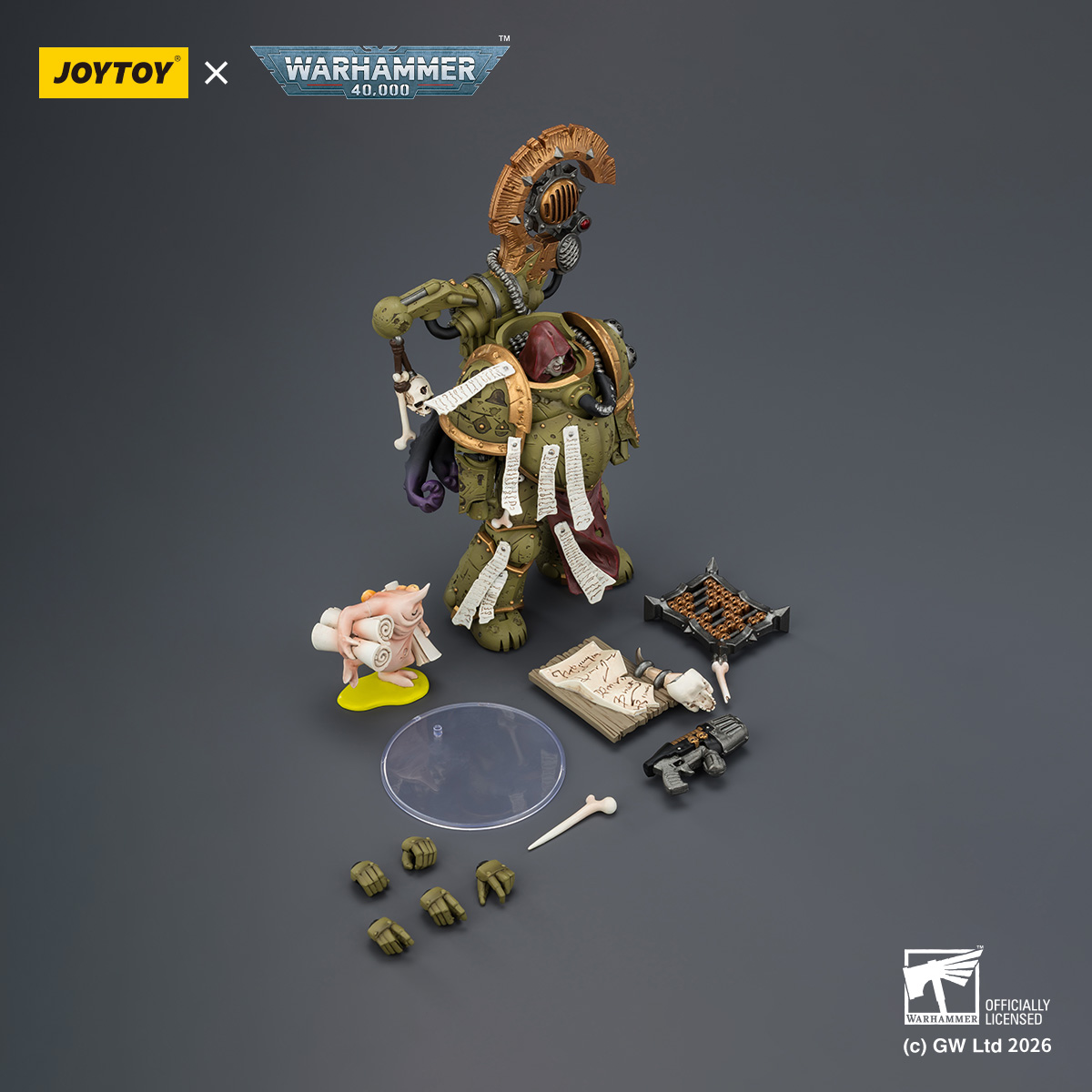 JOYTOY Warhammer 40k 1: 18 Death Guard Biologus Putrifier and Tallyman - JOYTOY WORLD