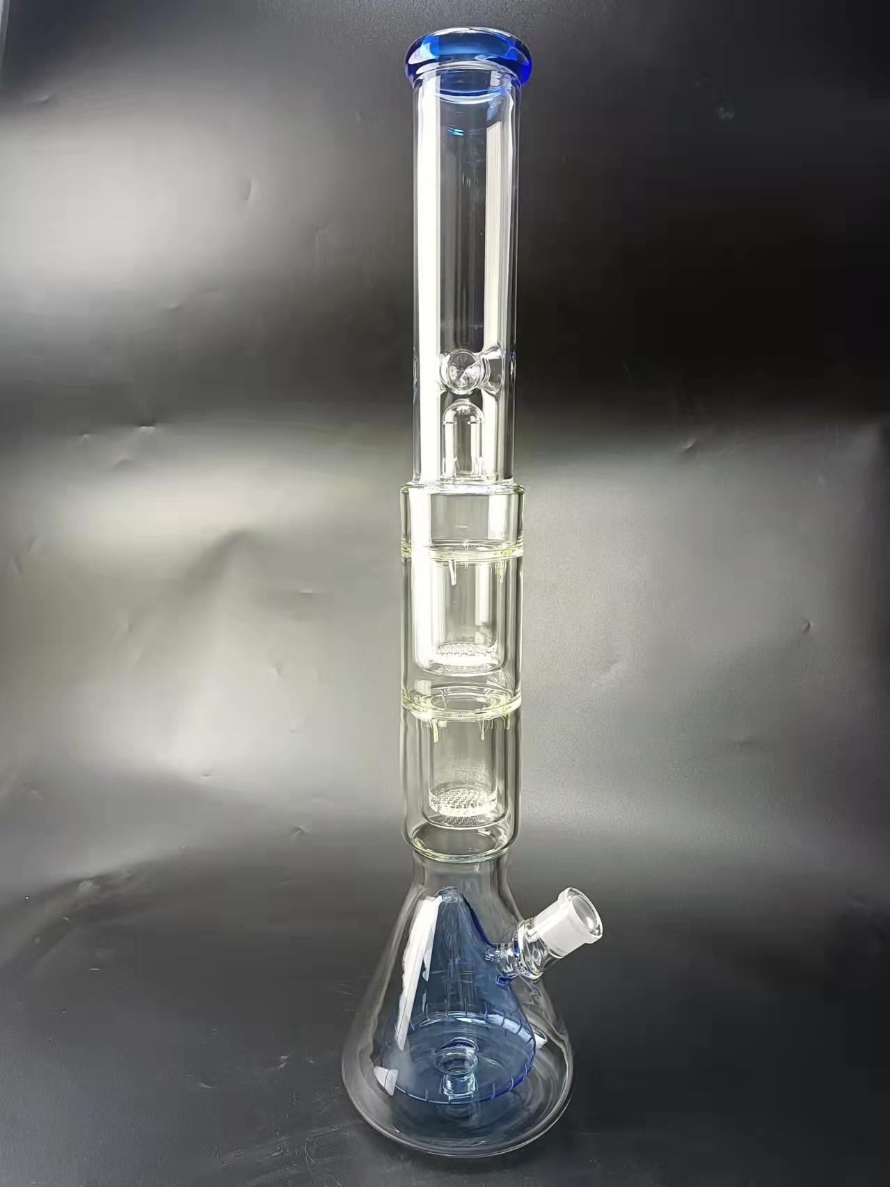 21 Quad Perc Glass Beaker Bong