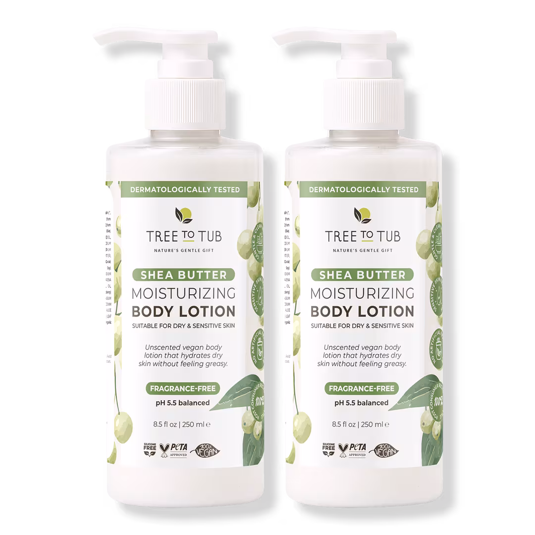 Tree To Tub  Fragrance-Free Shea Butter Moisturizing Body Lotion for Dry & Sensitive Skin