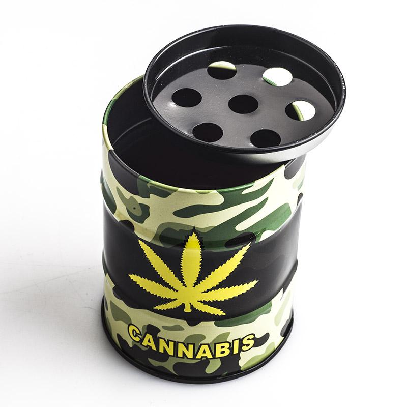 Oil Drum Shaped Tin Ashtray (Random Pattern)