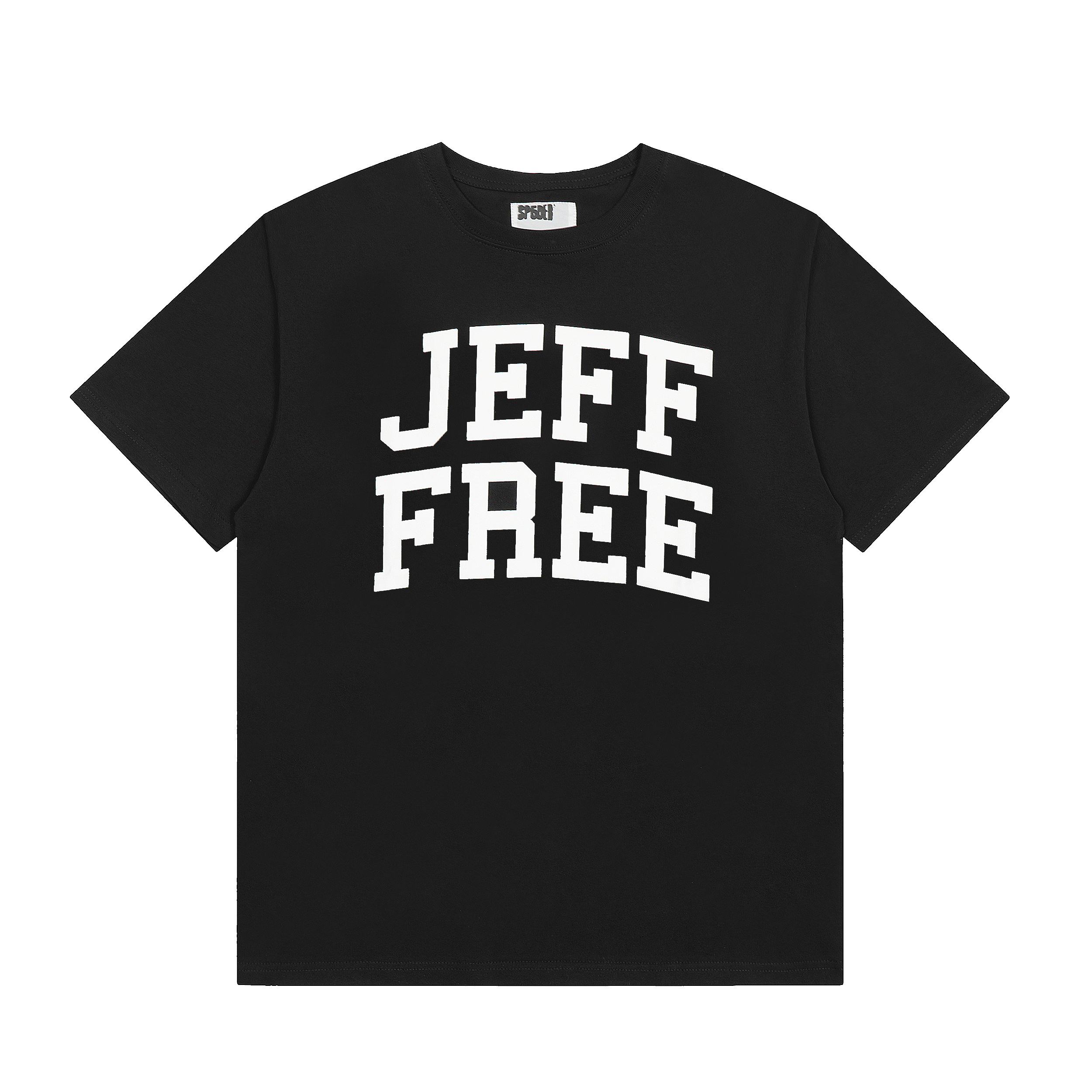 White three-dimensional letter print short-sleeved shirt