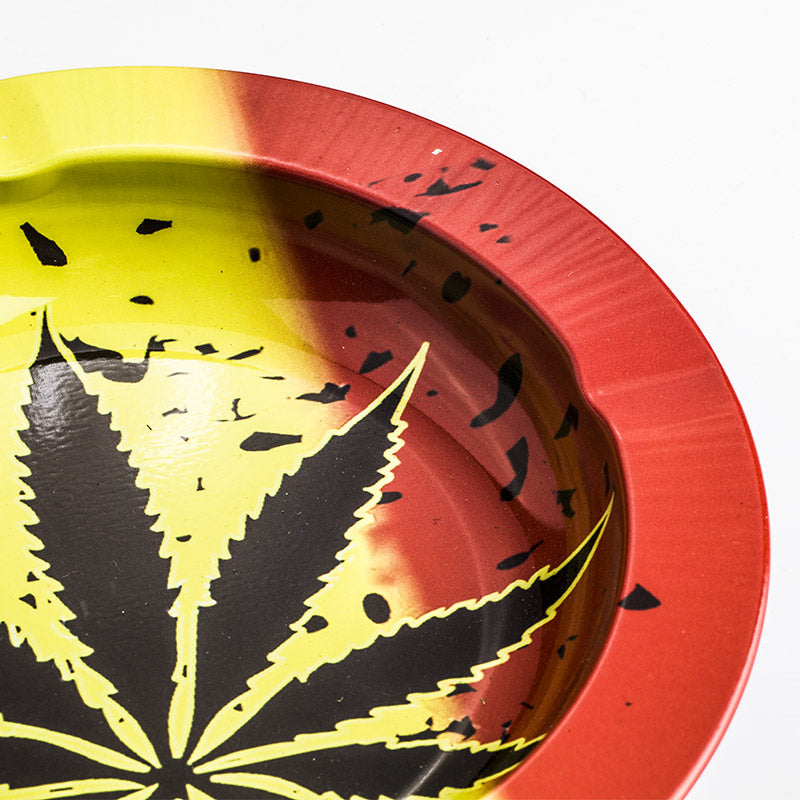 Marijuana Leaf Tin Ashtray (Random Pattern)