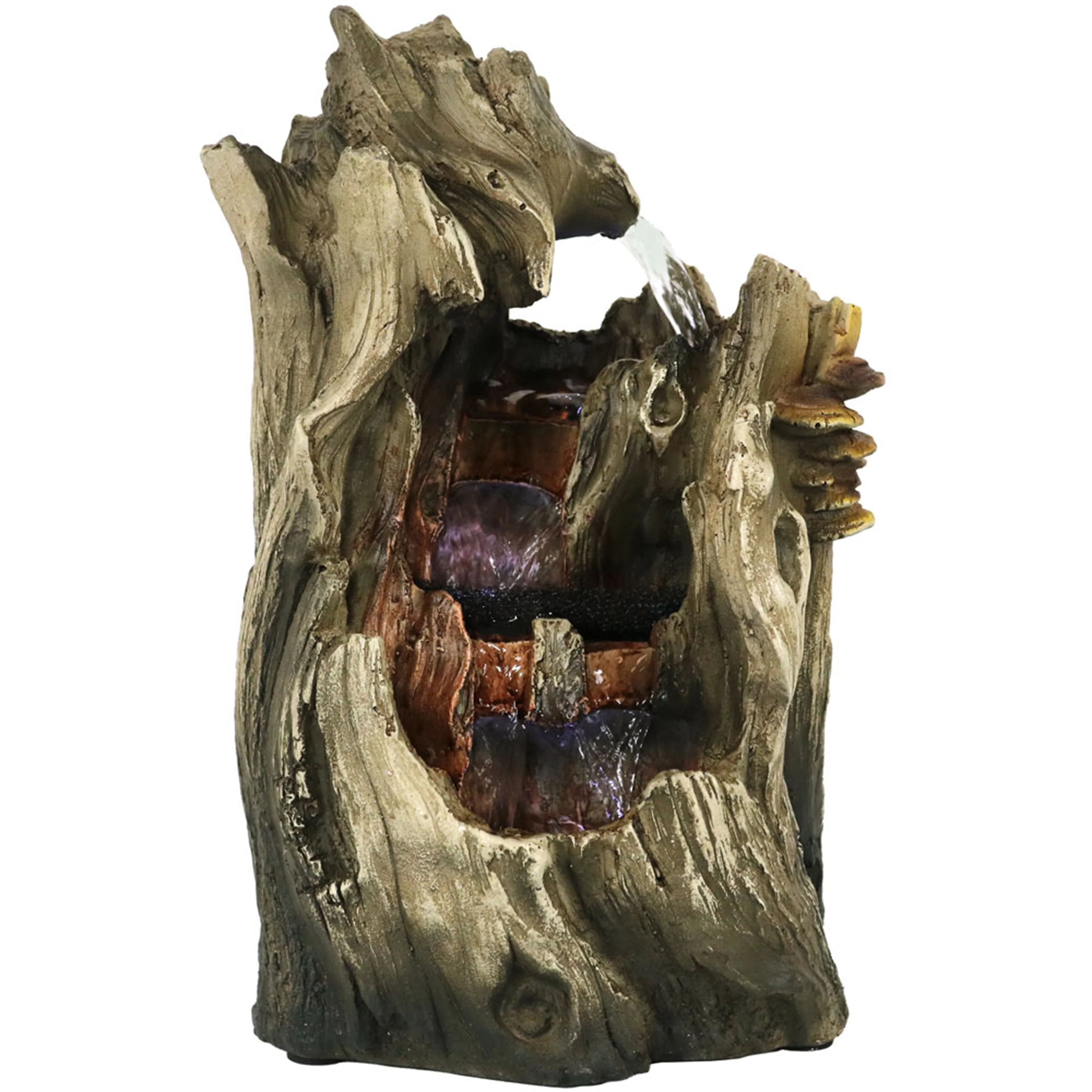 Sunnydaze Indoor Home Decorative Cascading Caves Waterfall Tabletop Water Fountain with LED Lights - 14