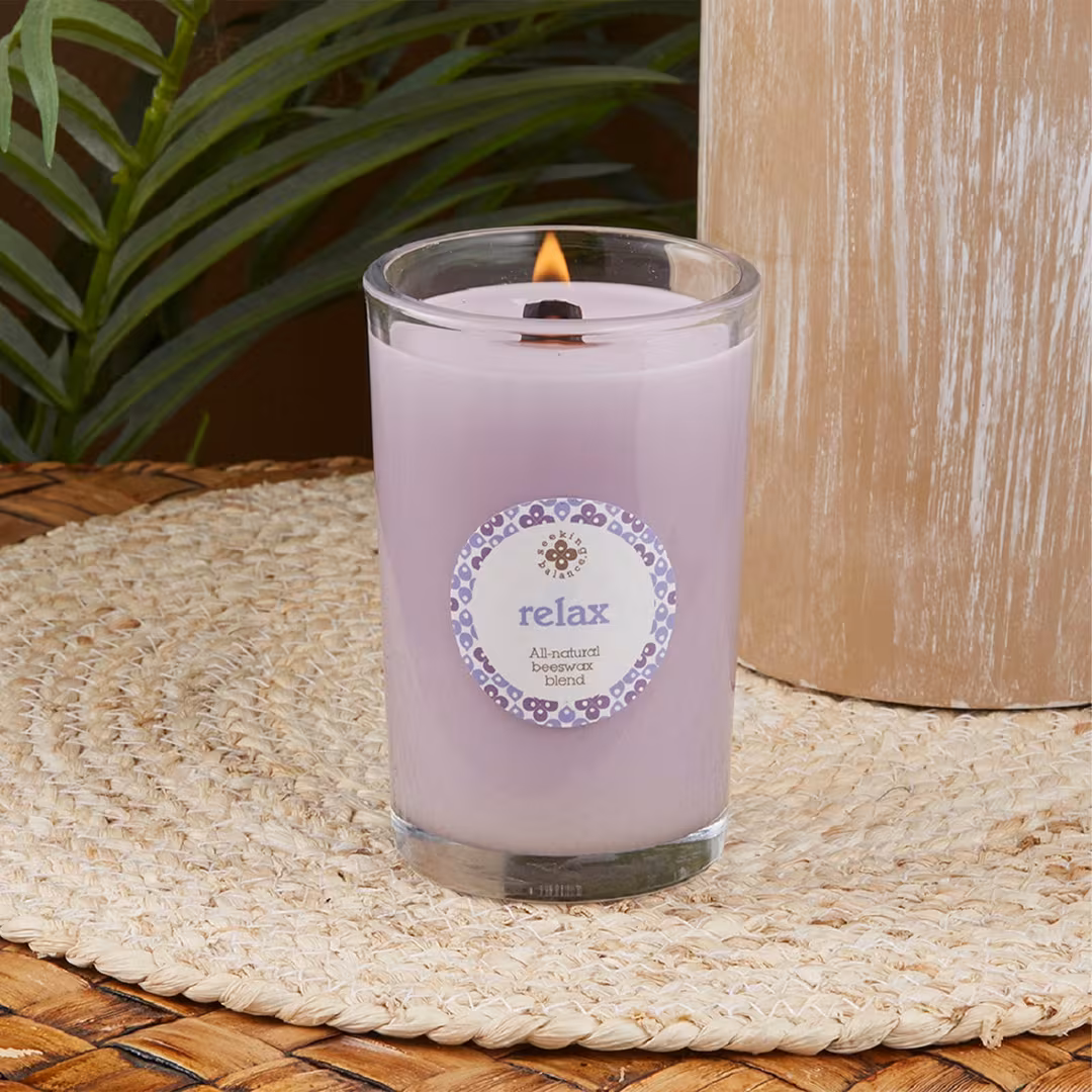 Root Candles  Seeking Balance Aromatherapy Candle - Relax - Geranium Lavender