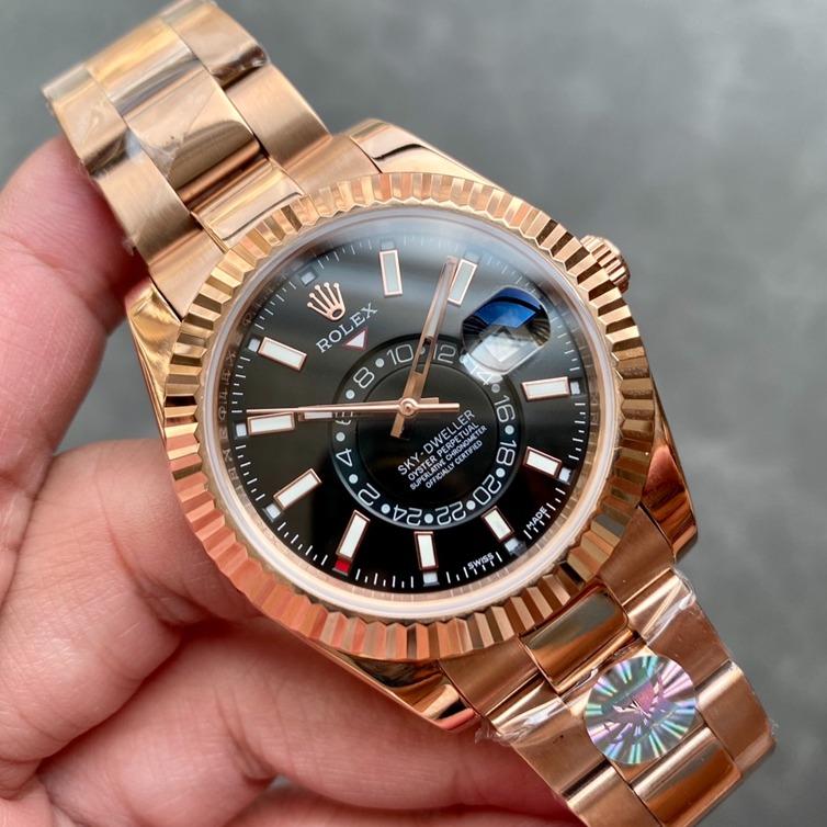 Rolex Watch SKY-DWELLER 42 ROSE GOLD BLACK DIAL