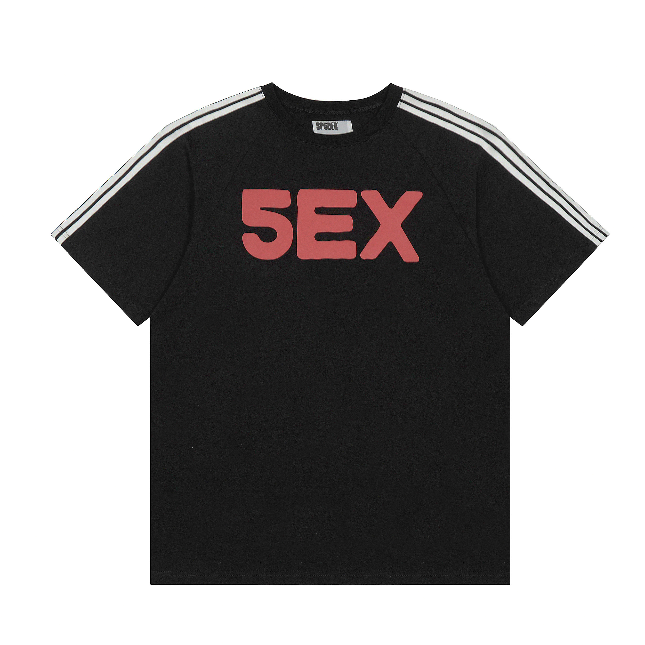 Black simple and elegant striped short-sleeved shirt