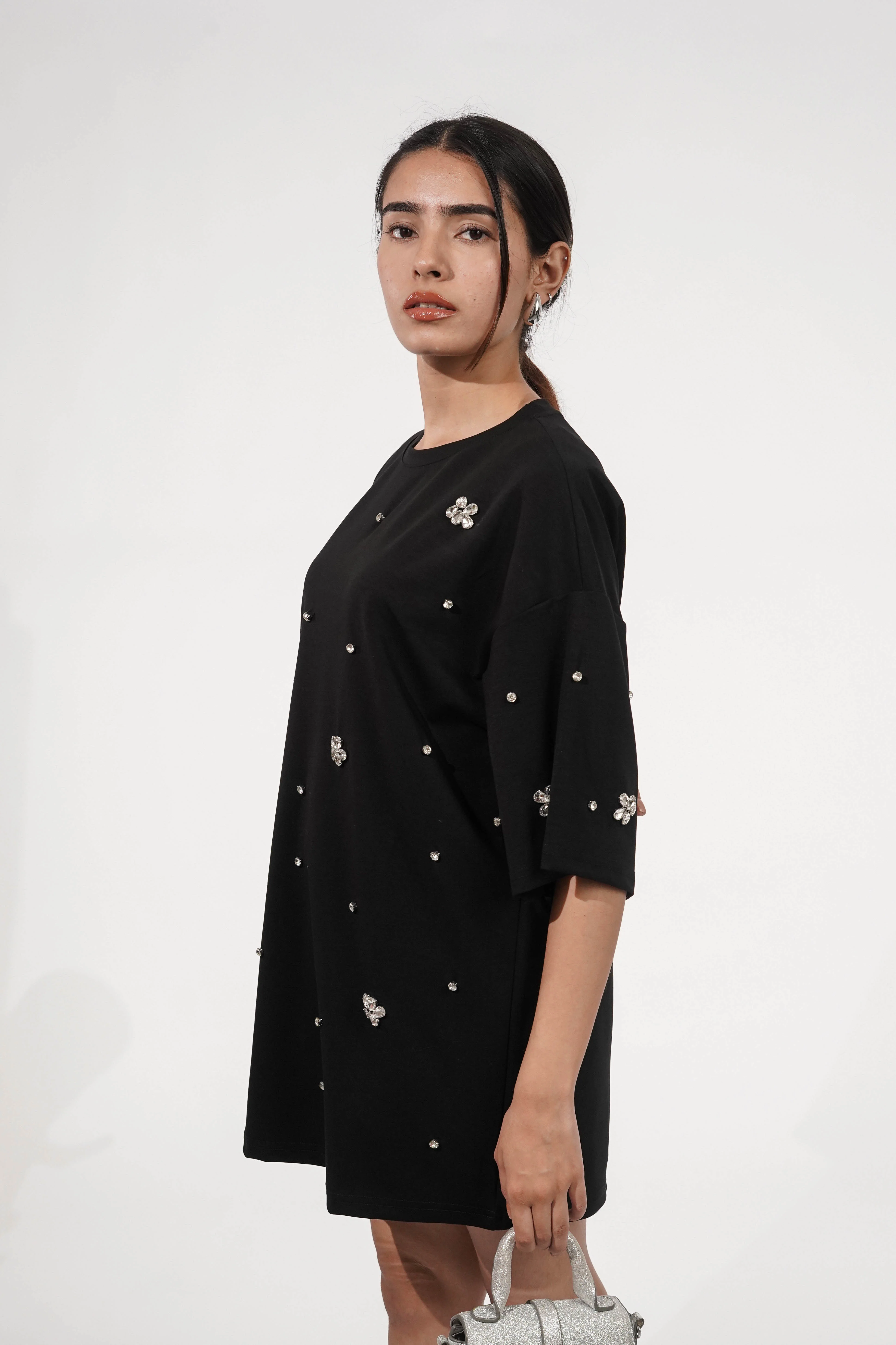 Hailey Black Rhinestone T-shirt