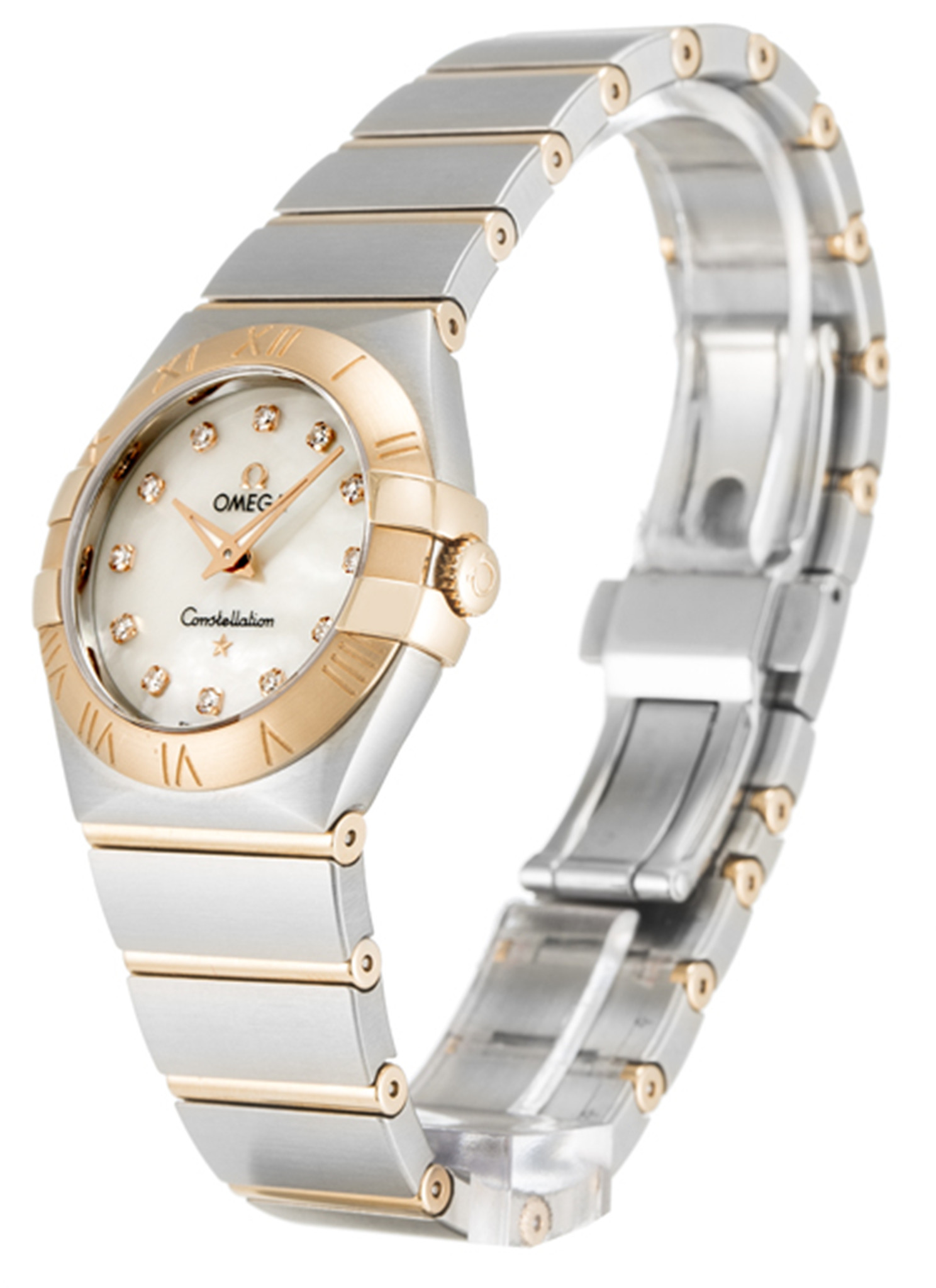 Replica Omega Constellation Small White Dial Diamond Markers Lady 123.20.27.60.55.001 27MM