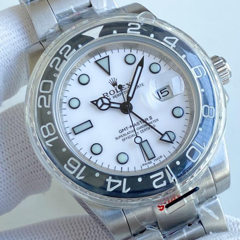 Rolex Watch GMT-MASTER II CUSTOM CERAMIC BLACK BEZEL WHITE DIAL Watch