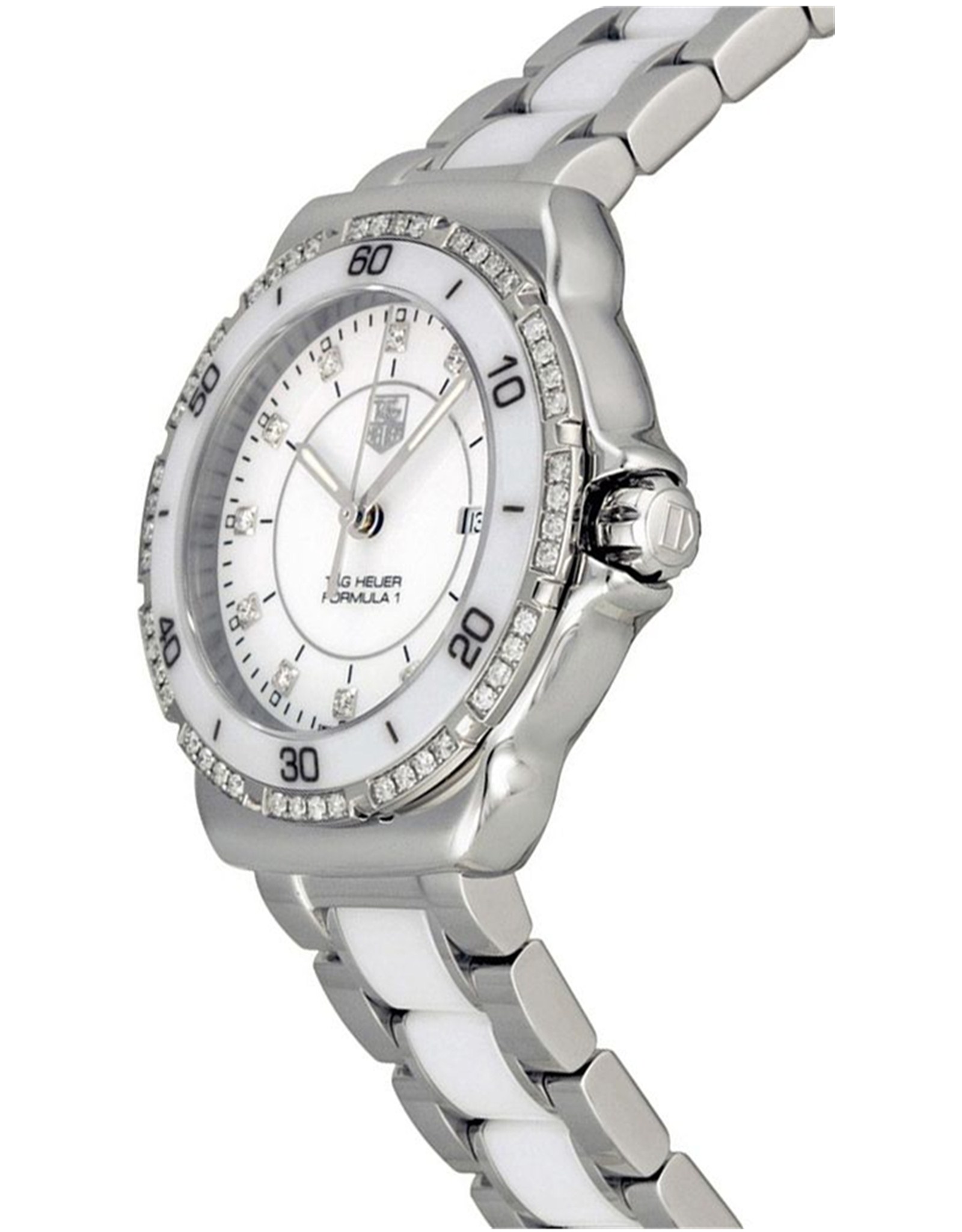 Replica Tag Heuer Formula 1 White Dial Set with Diamonds WAH1313.BA0868 32MM