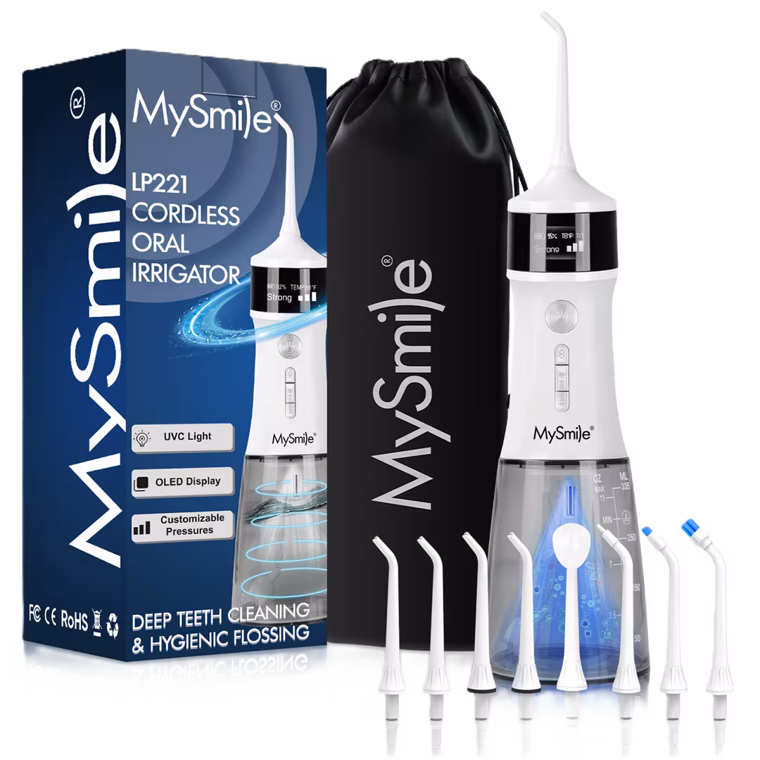MySmile  Everyday Smile Bundle – LP221 UVC Water Flosser and Advanced Teeth Whitening Kit
