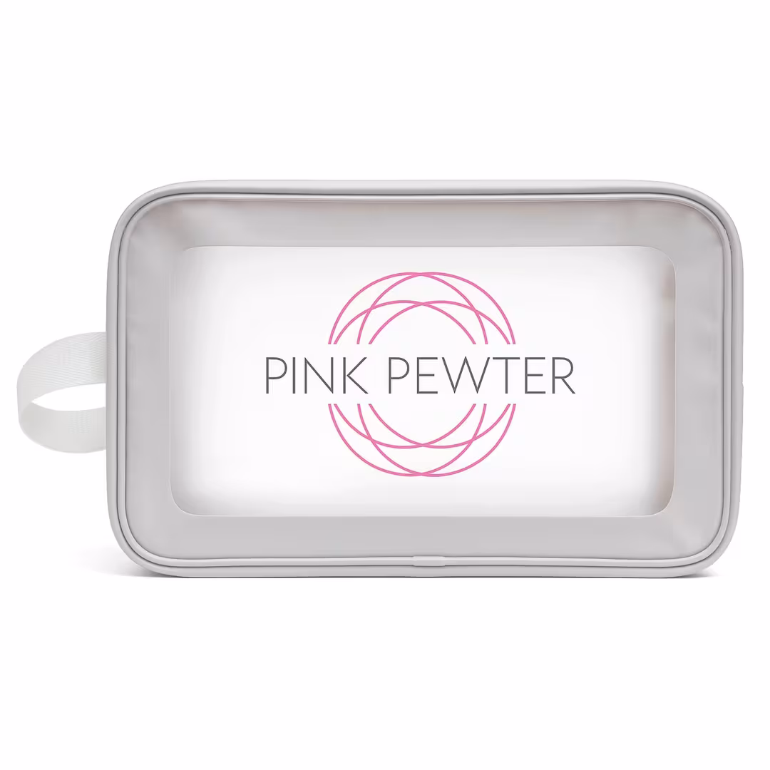 Pink Pewter  Beauty Routine Kit With Travel Bag