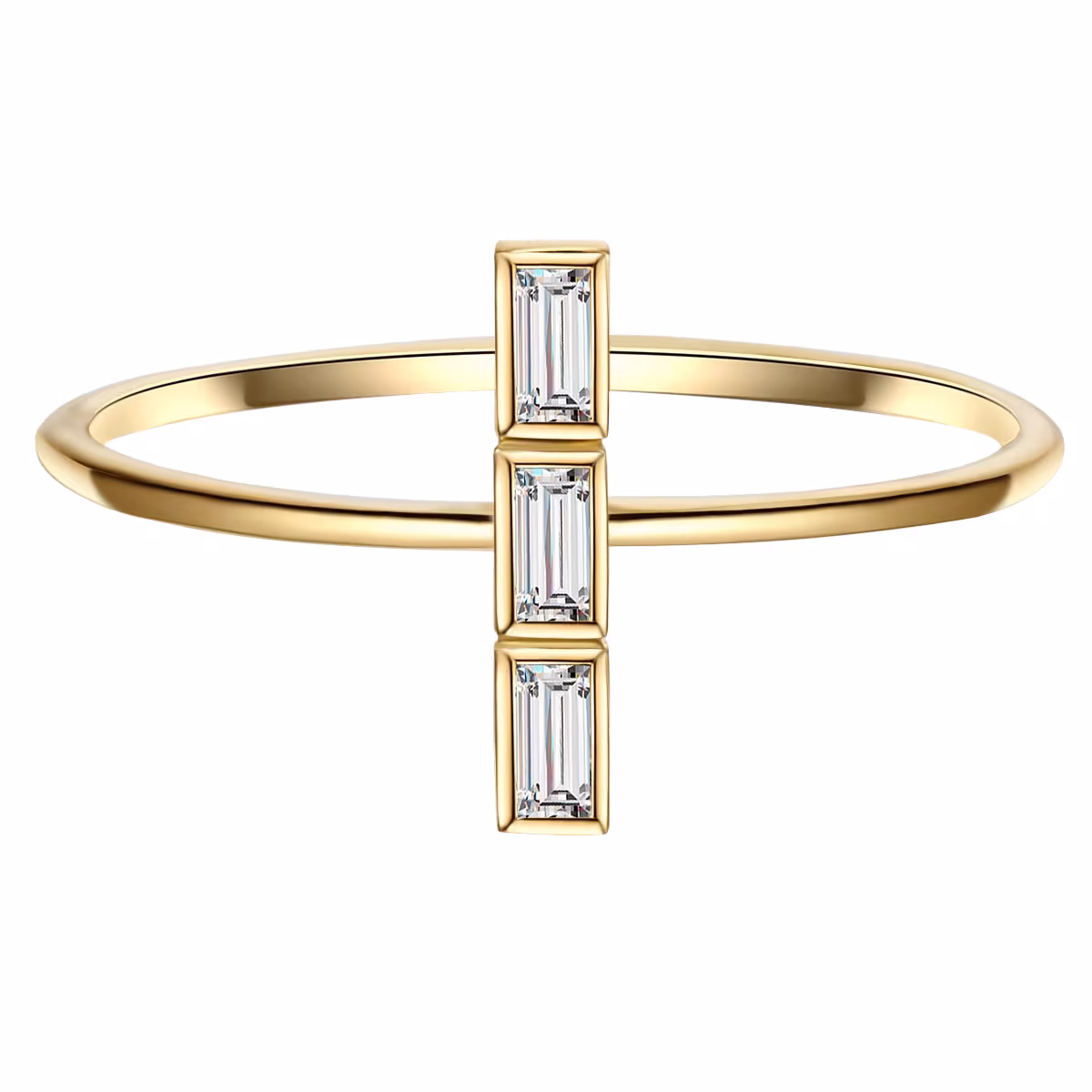 Ring Sterling Silber Zirkonia in Gelbgold