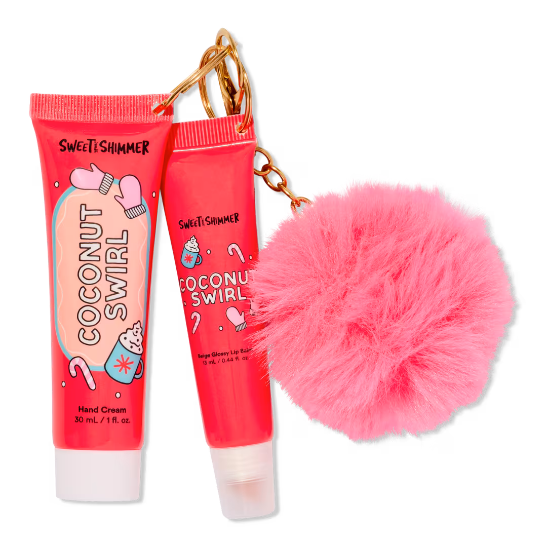 Sweet & Shimmer  Coconut Swirl Lip & Hand Keychain