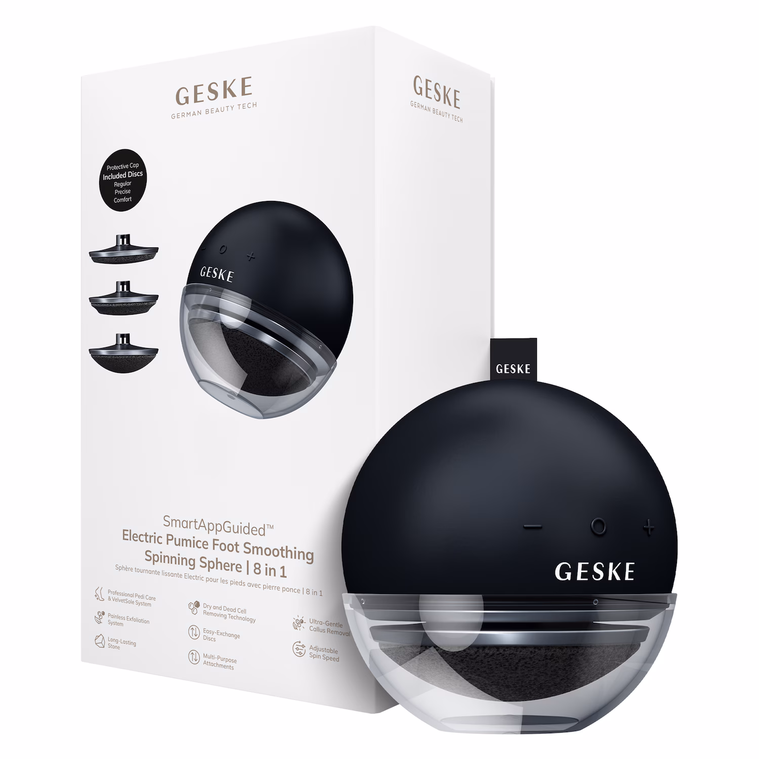 GESKE Electric Pumice Foot Smoothing Spinning Sphere | 8 in 1