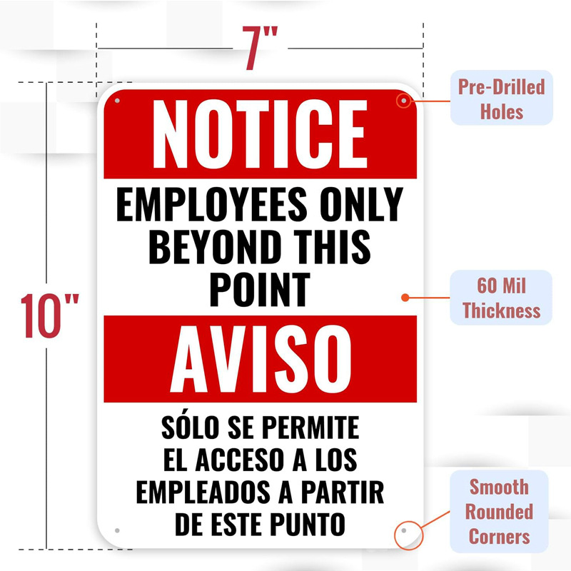 Directly supplied by cross-border manufacturers for employees, bilingual Spanish signs, aluminum reflective signs