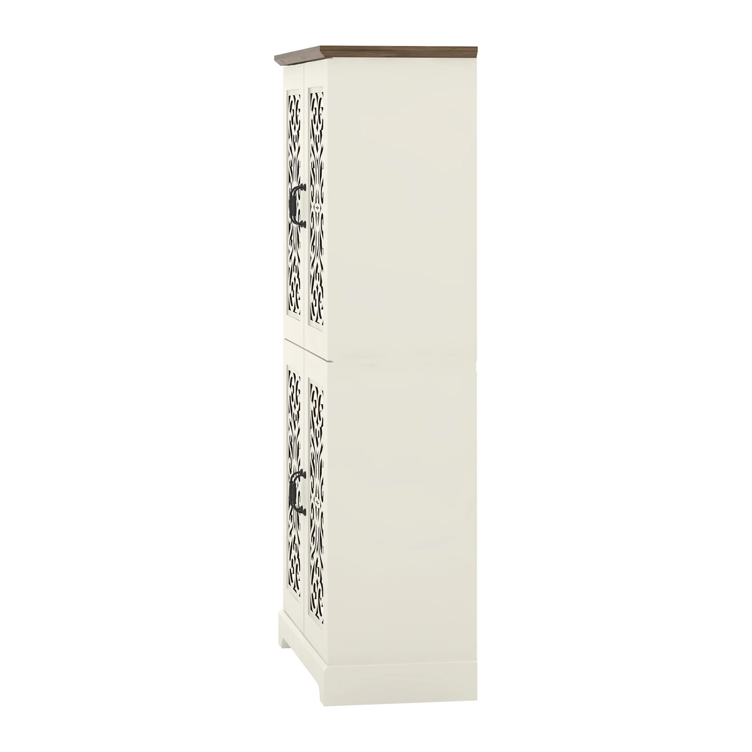 Galano Angelyca 4 Door Kitchen Pantry - Ivory with Knotty Oak