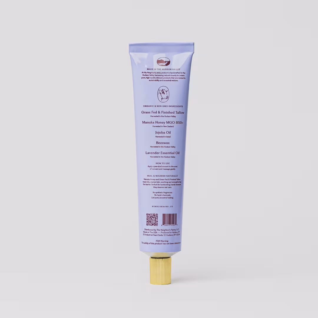 My Neighbor's Tallow  Lavender Manuka Honey & Tallow Hand Balm