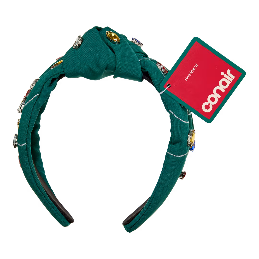 Conair Accessories  Green Knotted Headband with Multi-Color Stones