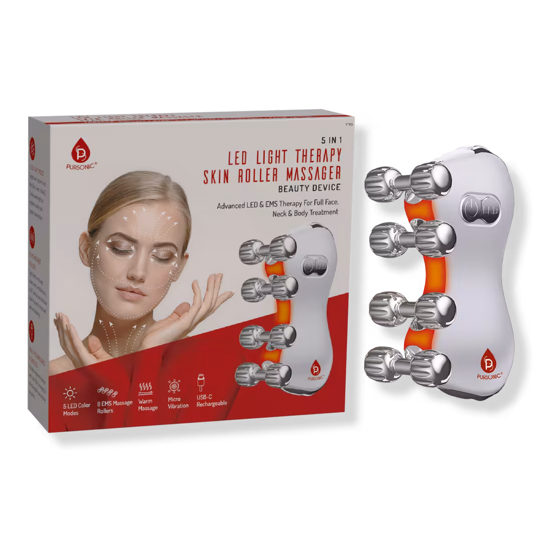 PURSONIC  5-in-1 LED Light Therapy Skin Roller Massager