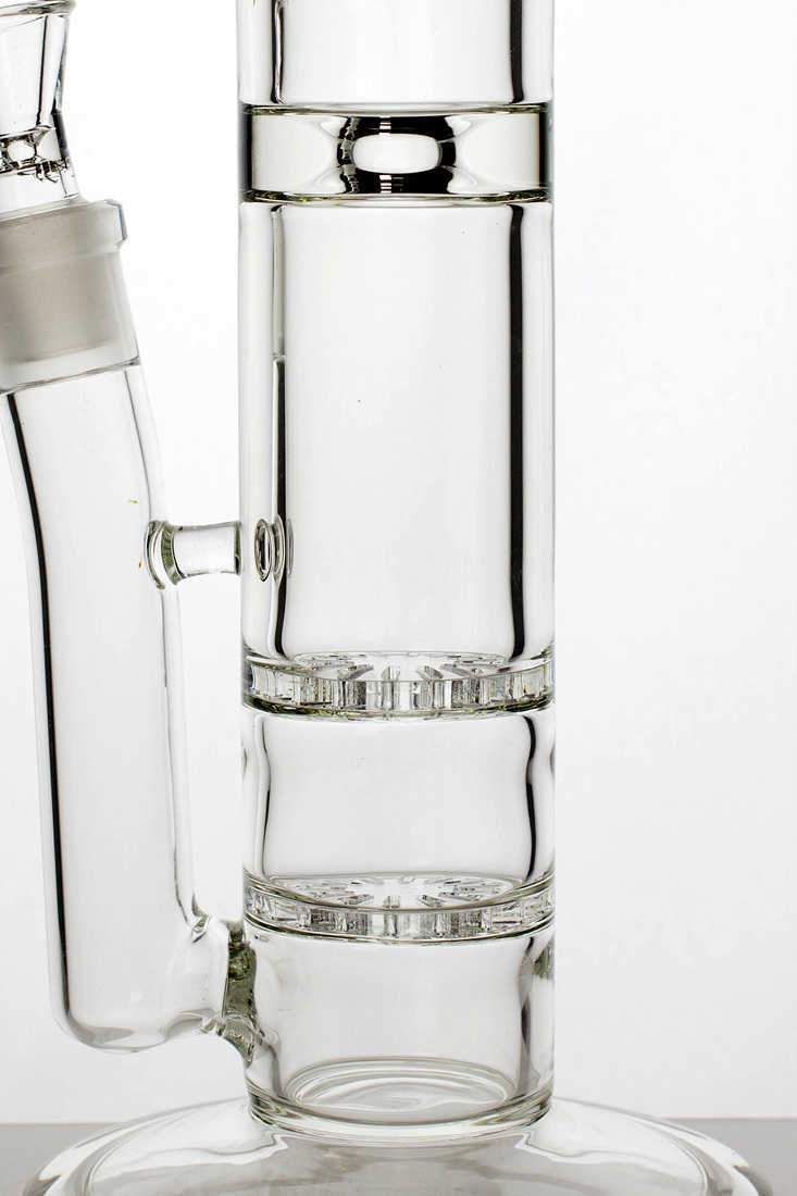 15 double flat diffuser heavy glass water bong