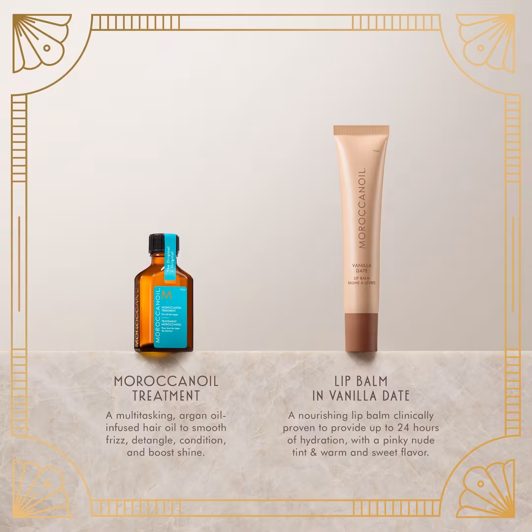 Moroccanoil  Holiday Shine Stocking Stuffer - Hair Oil & Lip Balm Set
