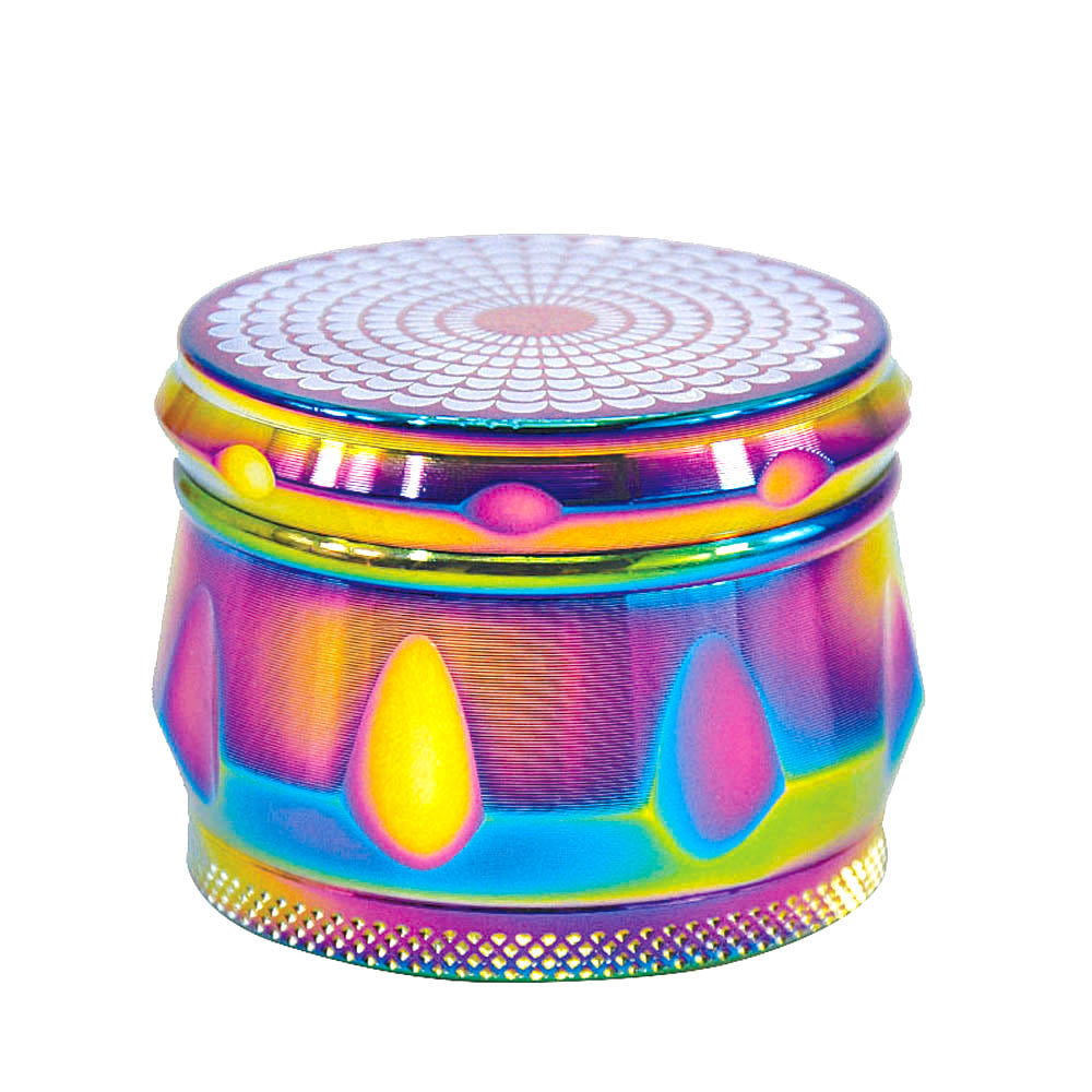 Rainbow Magnetic Lid Zinc Alloy Herb Grinder 4 Piece