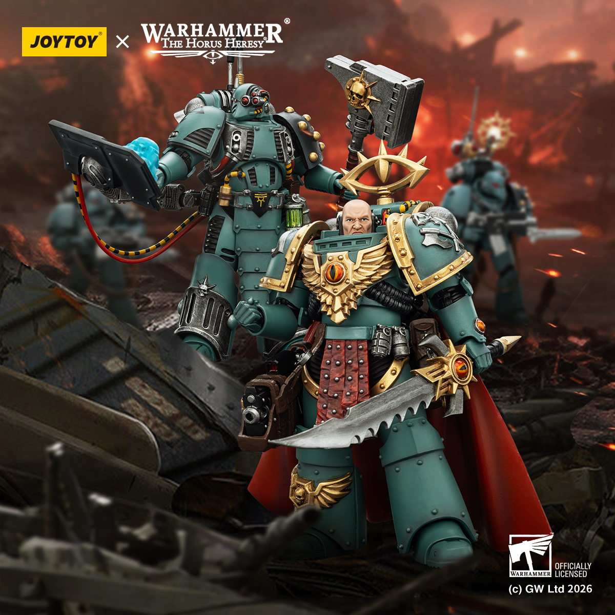 JOYTOY Warhammer The Horus Heresy 1: 18 Sons Of Horus Tybalt Marr and Siege Breaker - JOYTOY WORLD
